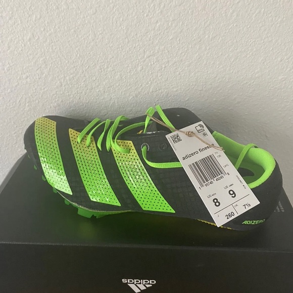 US Mens 8/ WM 9 Adidas Adizero Finesse Spikes Black Green 2022 - Picture 5 of 5
